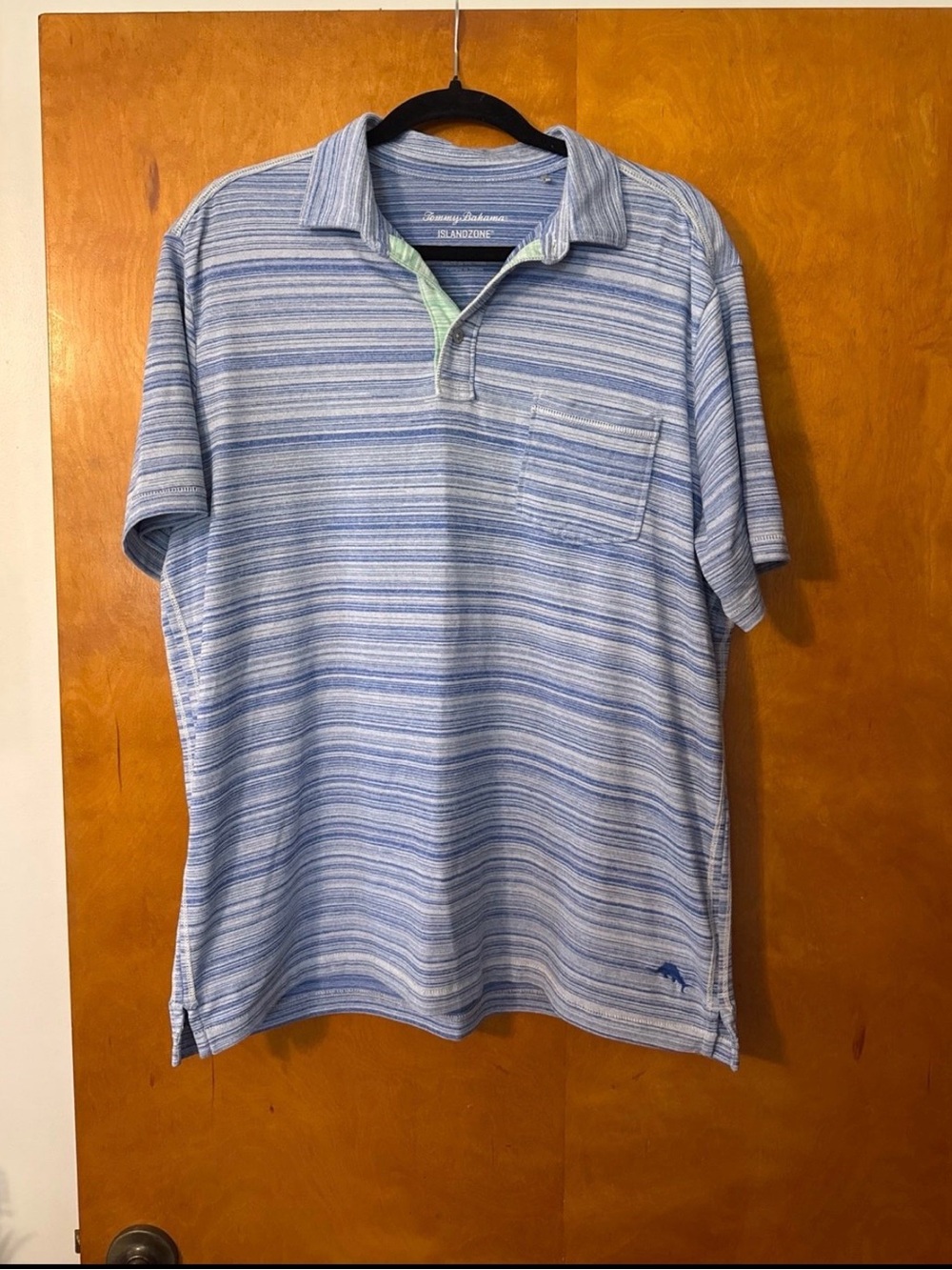 Tommy Bahama Light Blue Striped Polo